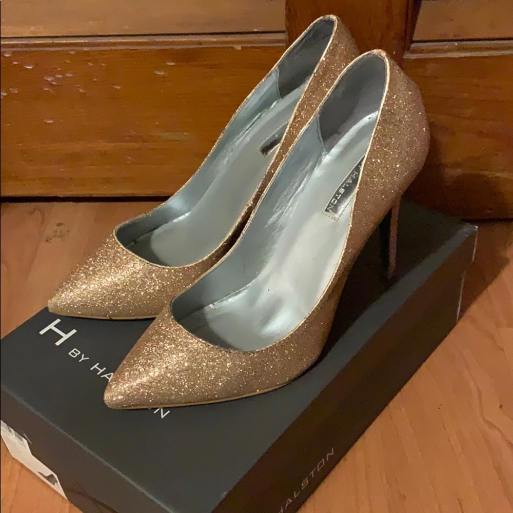 Gold Glitter Heels